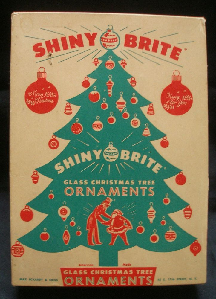 Shiny Brite Christmas ornaments.  1950s Retro Antique Holiday Decorations.