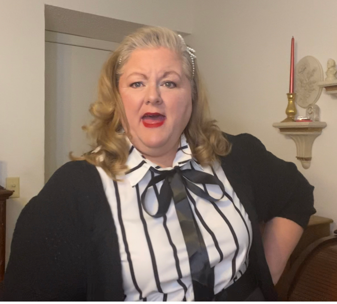 Black and white striped pussy bow blouse plus size vintage inspired blouse